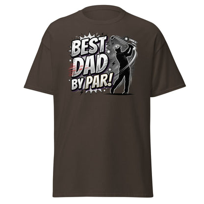 Best Dad By Par Golf T-Shirt - Funny Father's Day Gift - Dark Chocolate - TeeRipple