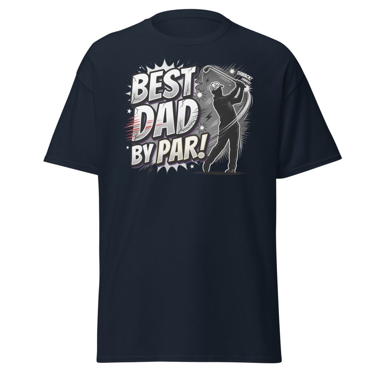 Best Dad By Par Golf T-Shirt - Funny Father's Day Gift - Navy - TeeRipple