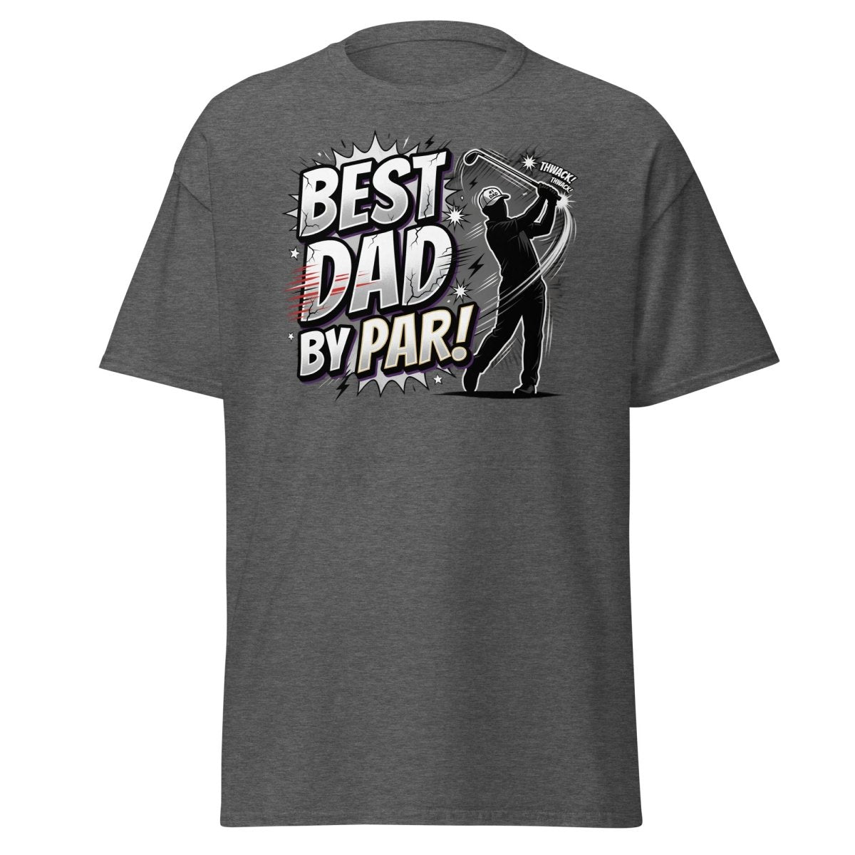Best Dad By Par Golf T-Shirt - Funny Father's Day Gift - Dark Heather - TeeRipple