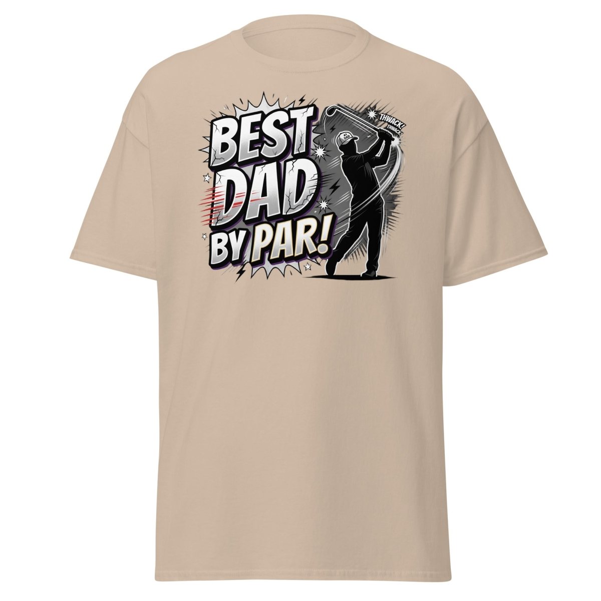 Best Dad By Par Golf T-Shirt - Funny Father's Day Gift - Sand - TeeRipple