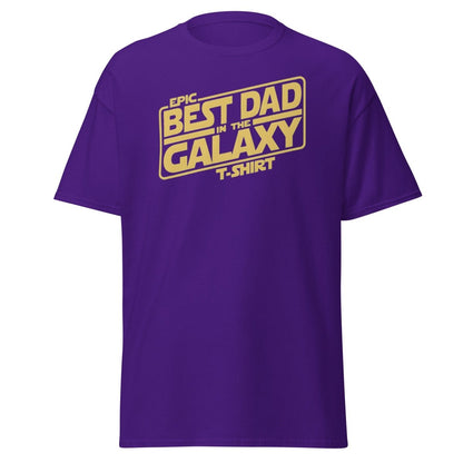 Best Dad in the Galaxy T-Shirt - Star Wars Style Dad Tee - Purple - TeeRipple