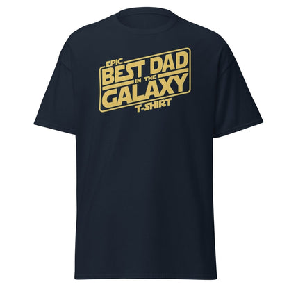 Best Dad in the Galaxy T-Shirt - Star Wars Style Dad Tee - Navy - TeeRipple