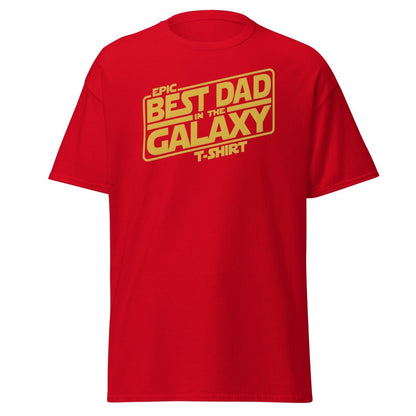 Best Dad in the Galaxy T-Shirt - Star Wars Style Dad Tee - Red - TeeRipple