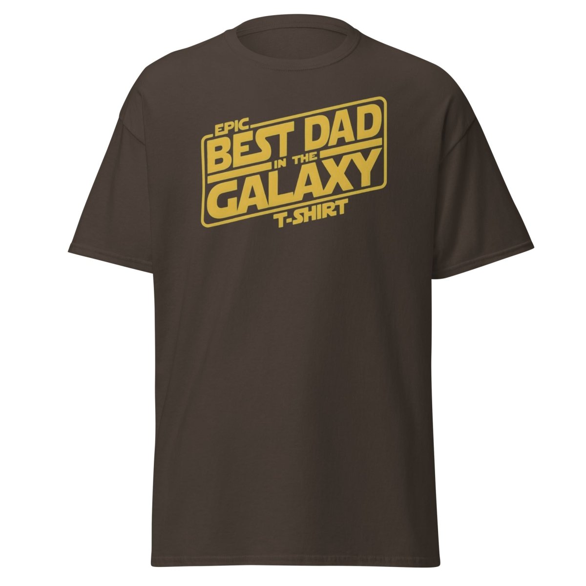 Best Dad in the Galaxy T-Shirt - Star Wars Style Dad Tee - Dark Chocolate - TeeRipple