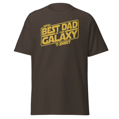 Best Dad in the Galaxy T-Shirt - Star Wars Style Dad Tee - Dark Chocolate - TeeRipple