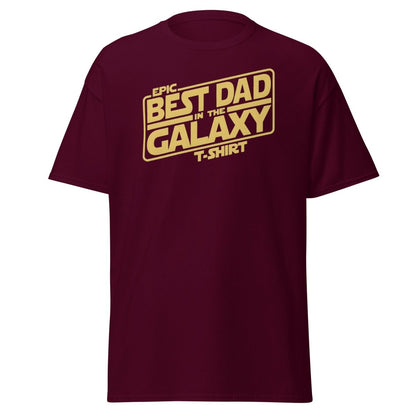 Best Dad in the Galaxy T-Shirt - Star Wars Style Dad Tee - Maroon - TeeRipple