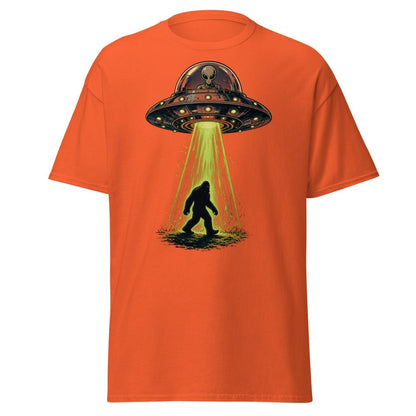 Bigfoot UFO Abduction Graphic T-Shirt - Orange - TeeRipple