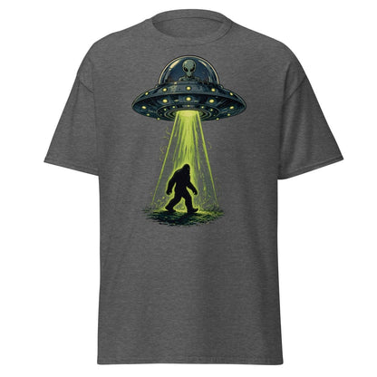 Bigfoot UFO Abduction Graphic T-Shirt - Dark Heather - TeeRipple