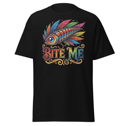 Bite Me Fishing Lure T-Shirt – Funny Angler Humor Tee - Black - TeeRipple