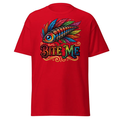 Bite Me Fishing Lure T-Shirt – Funny Angler Humor Tee - Red - TeeRipple