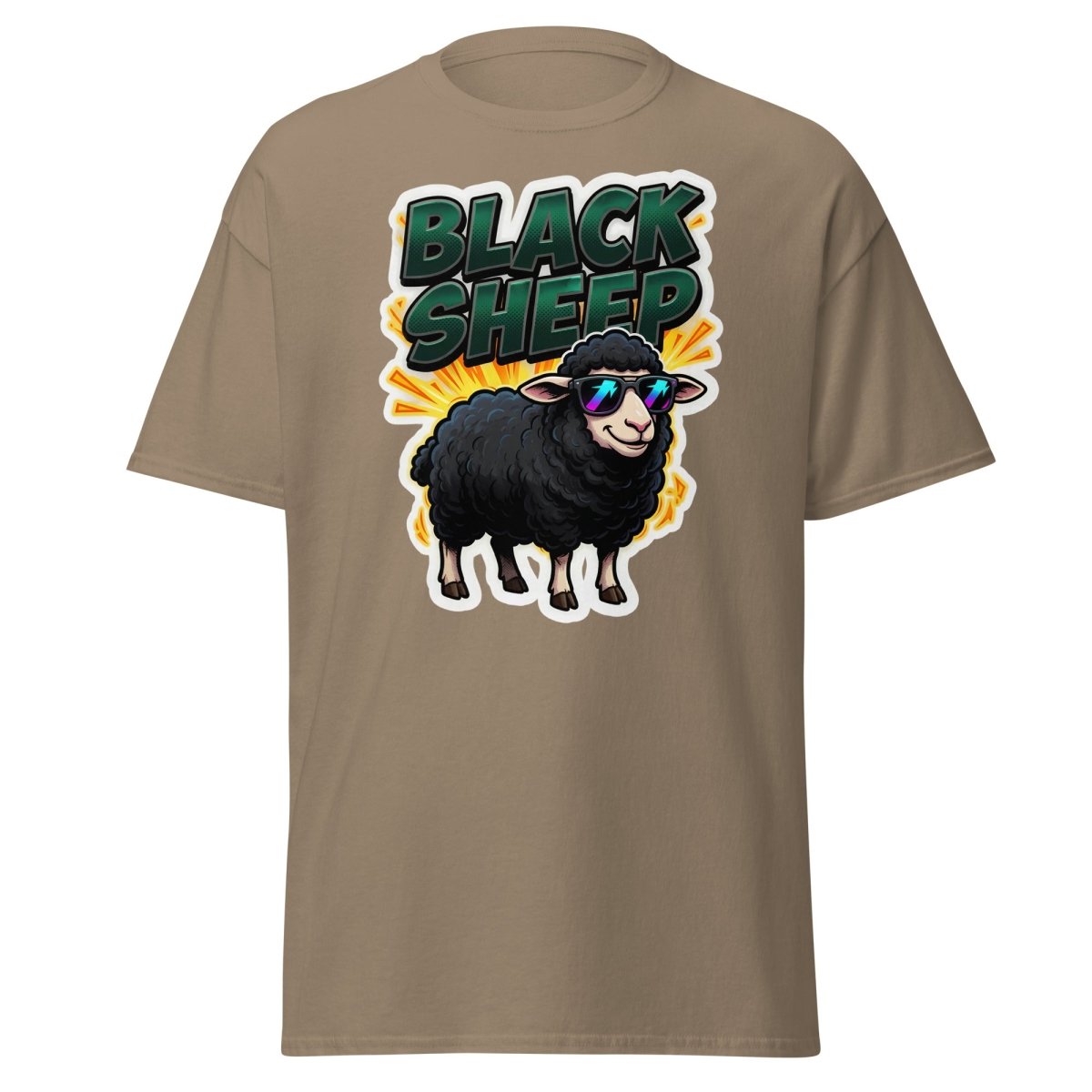 Black Sheep T-Shirt - Cool Sunglasses Rebel Tee - Brown Savana - TeeRipple