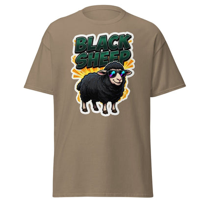 Black Sheep T-Shirt - Cool Sunglasses Rebel Tee - Brown Savana - TeeRipple
