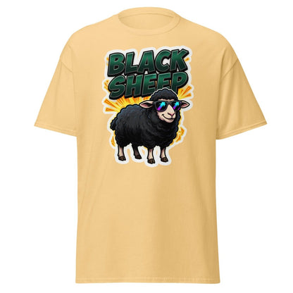 Black Sheep T-Shirt - Cool Sunglasses Rebel Tee - Yellow Haze - TeeRipple