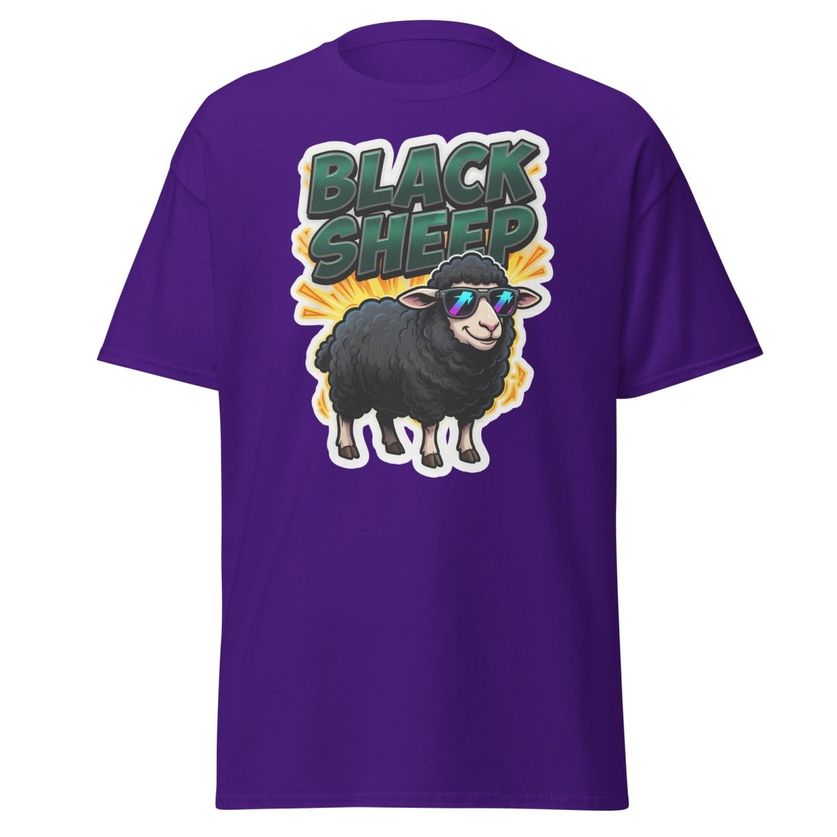 Black Sheep T-Shirt - Cool Sunglasses Rebel Tee - Purple - TeeRipple