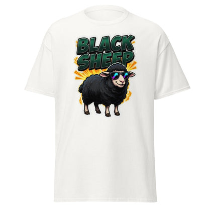 Black Sheep T-Shirt - Cool Sunglasses Rebel Tee - White - TeeRipple