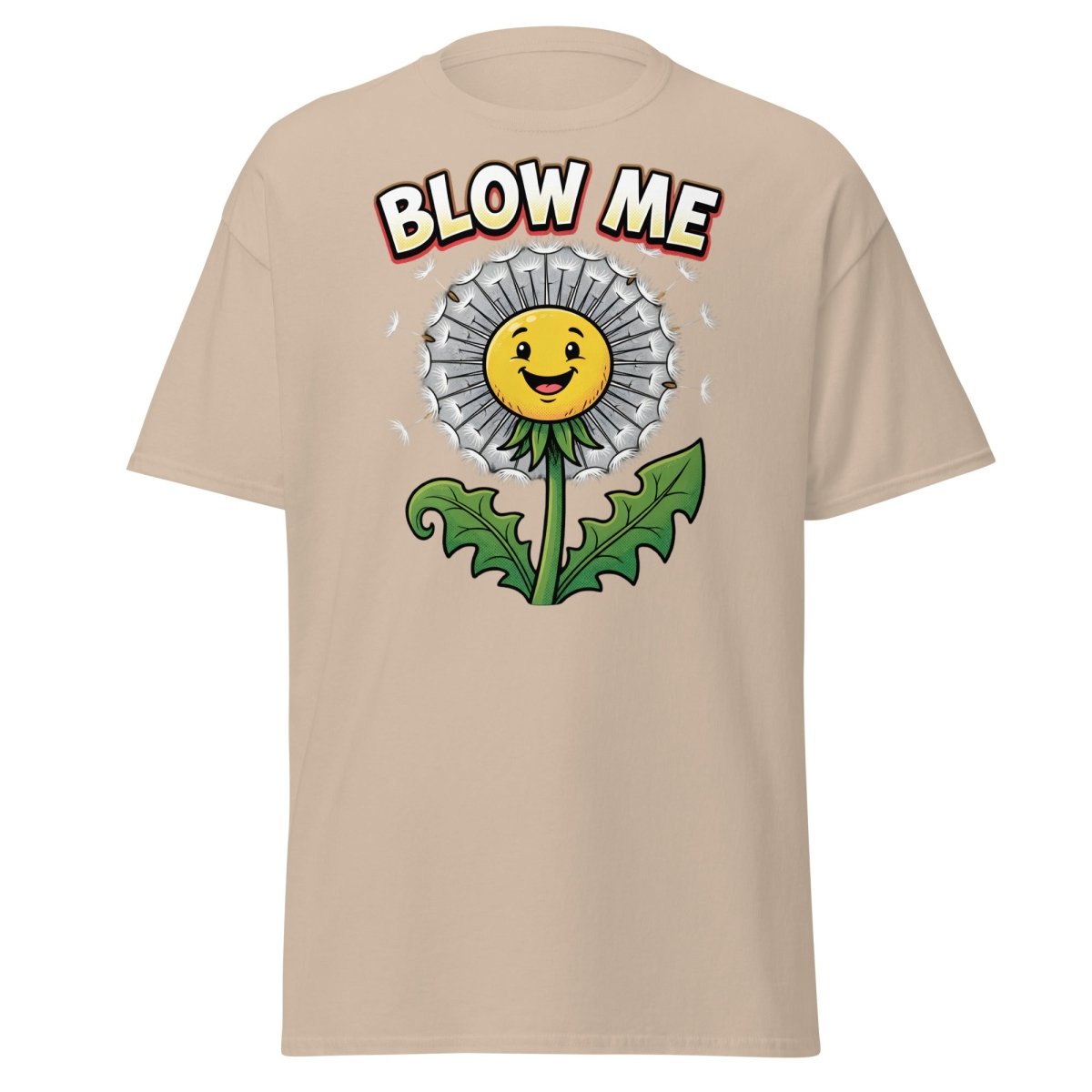 Blow Me Dandelion T-Shirt – Funny Adult Humor Tee - Sand - TeeRipple
