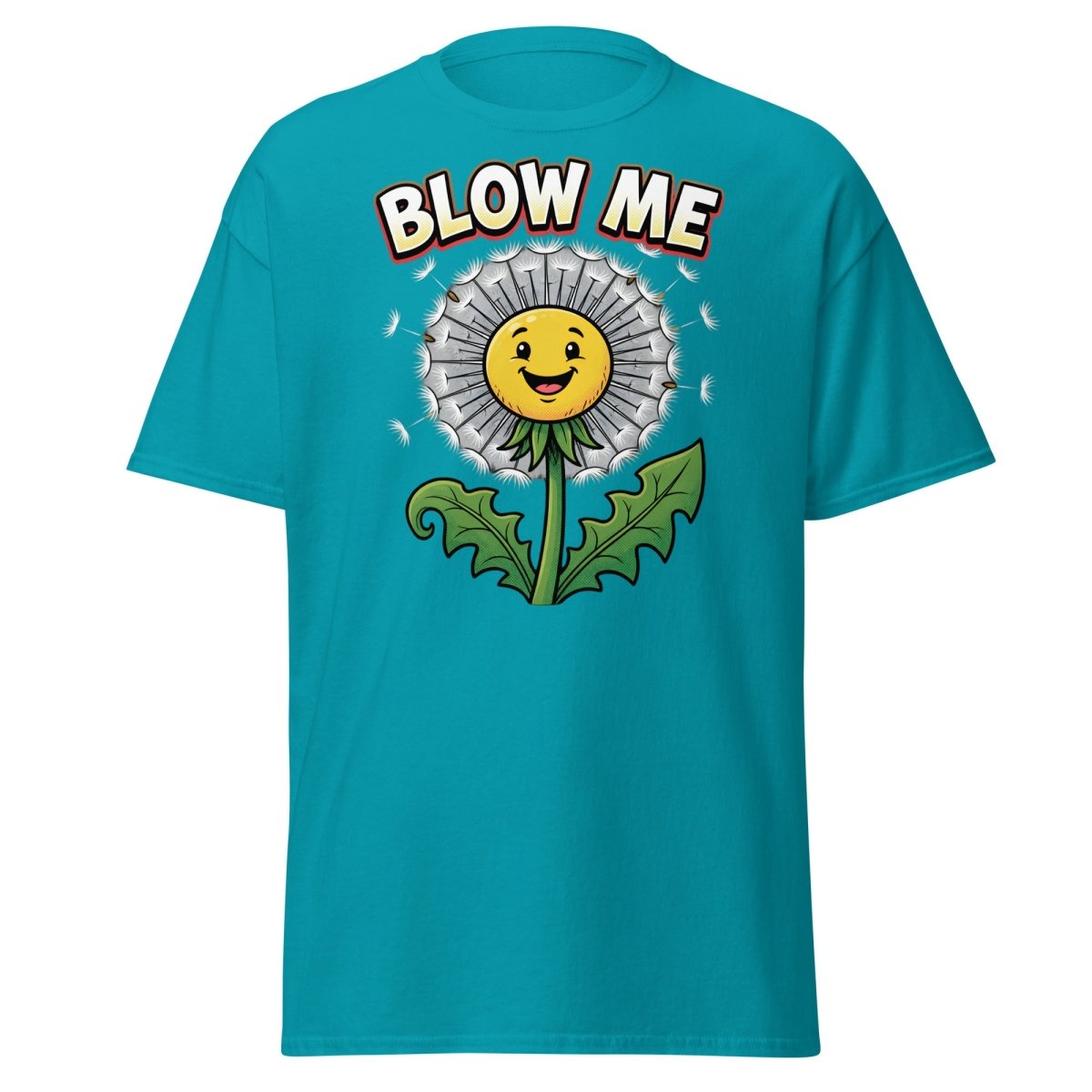 Blow Me Dandelion T-Shirt – Funny Adult Humor Tee - Tropical Blue - TeeRipple