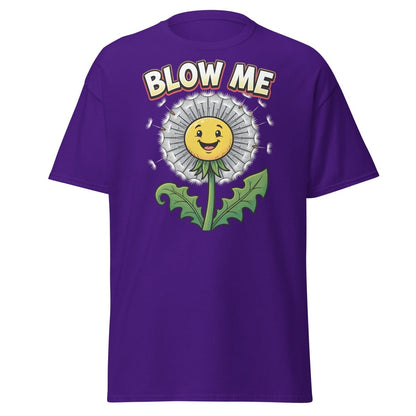 Blow Me Dandelion T-Shirt – Funny Adult Humor Tee - Purple - TeeRipple
