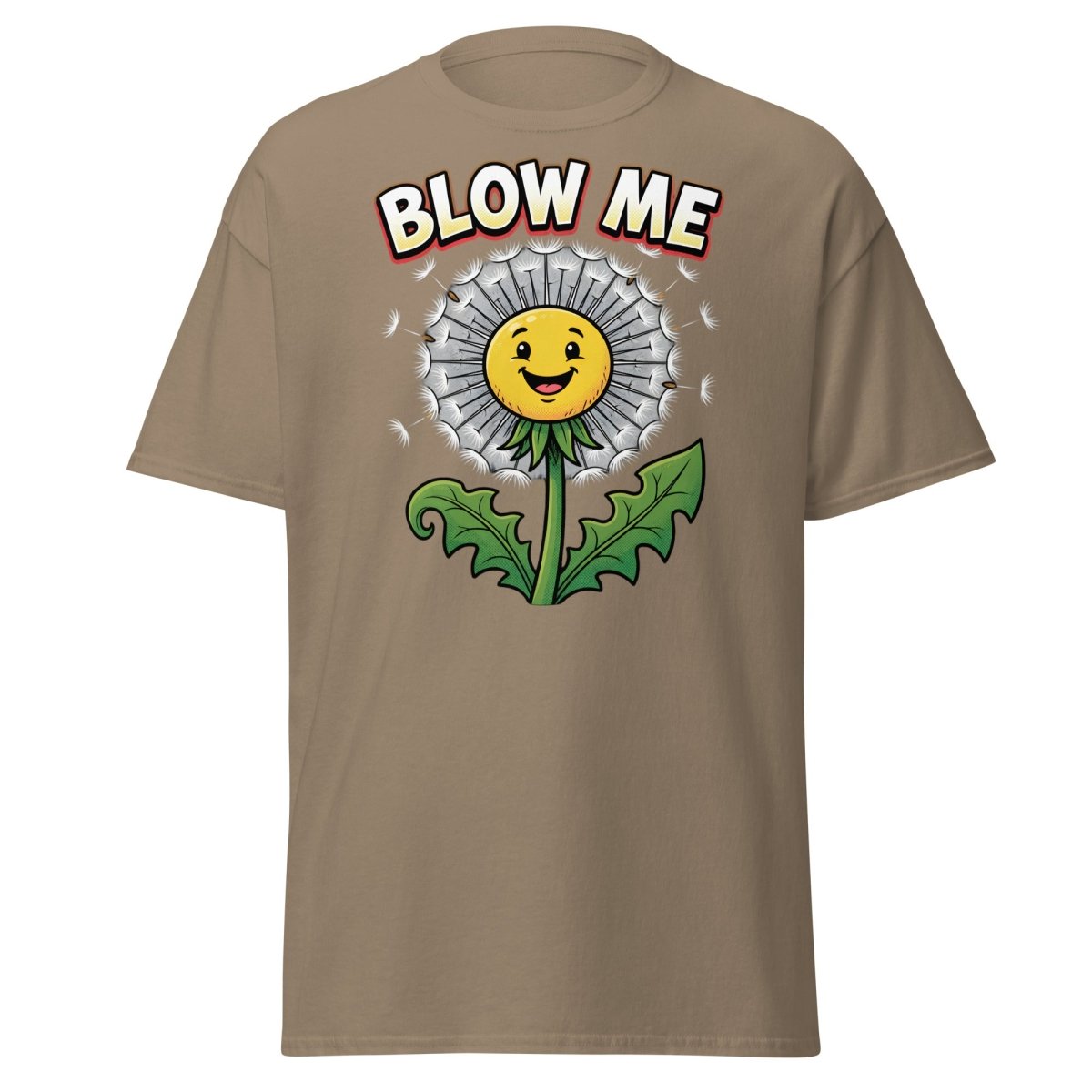 Blow Me Dandelion T-Shirt – Funny Adult Humor Tee - Brown Savana - TeeRipple