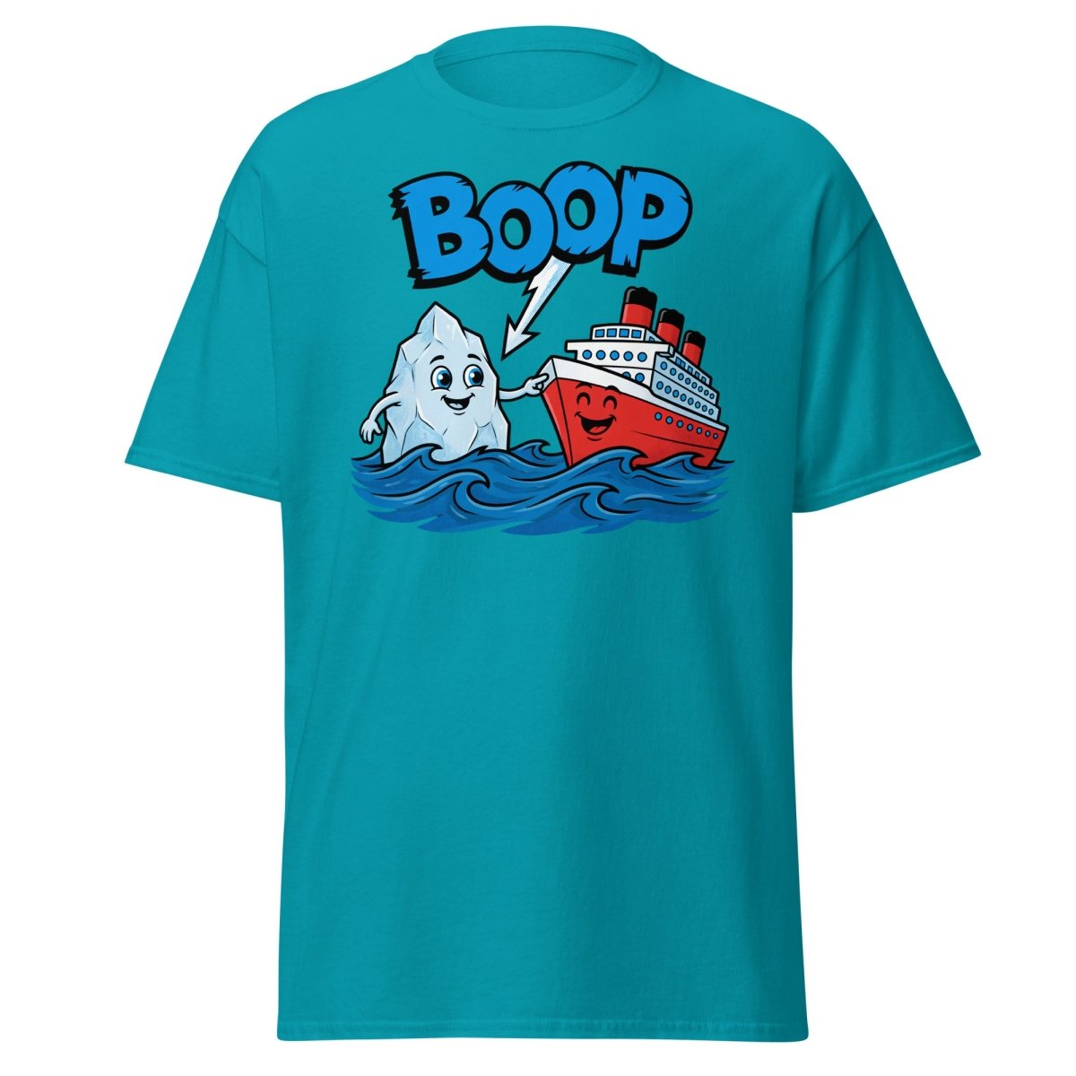 Boop the Ship Funny Iceberg T-Shirt | Titanic Humor - Tropical Blue - TeeRipple