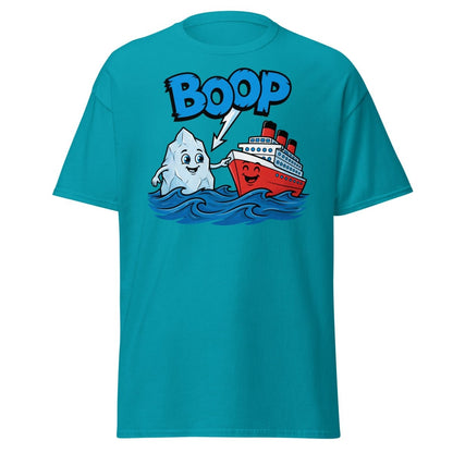 Boop the Ship Funny Iceberg T-Shirt | Titanic Humor - Tropical Blue - TeeRipple