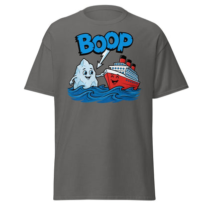 Boop the Ship Funny Iceberg T-Shirt | Titanic Humor - Charcoal - TeeRipple