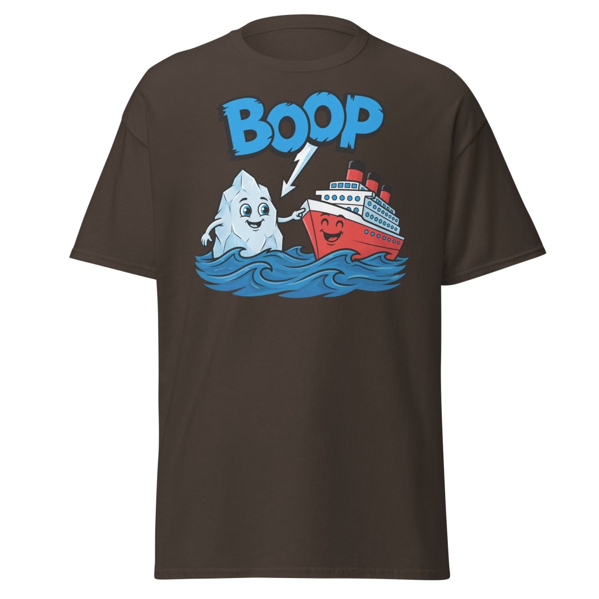 Boop the Ship Funny Iceberg T-Shirt | Titanic Humor - Dark Chocolate - TeeRipple