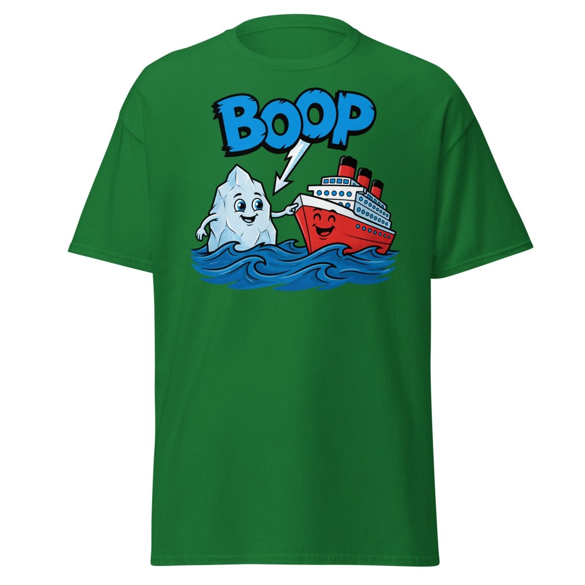 Boop the Ship Funny Iceberg T-Shirt | Titanic Humor - Turf Green - TeeRipple