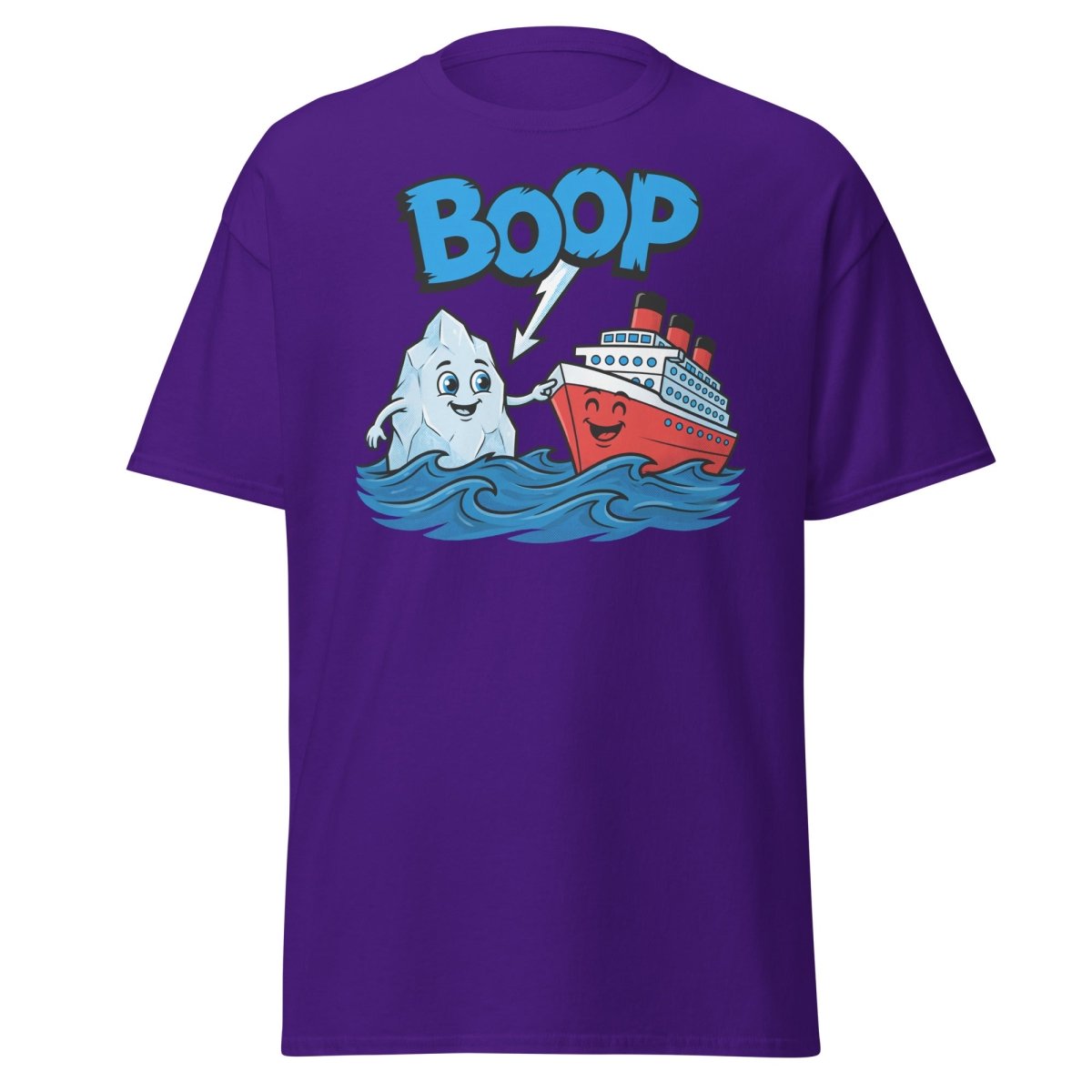 Boop the Ship Funny Iceberg T-Shirt | Titanic Humor - Purple - TeeRipple