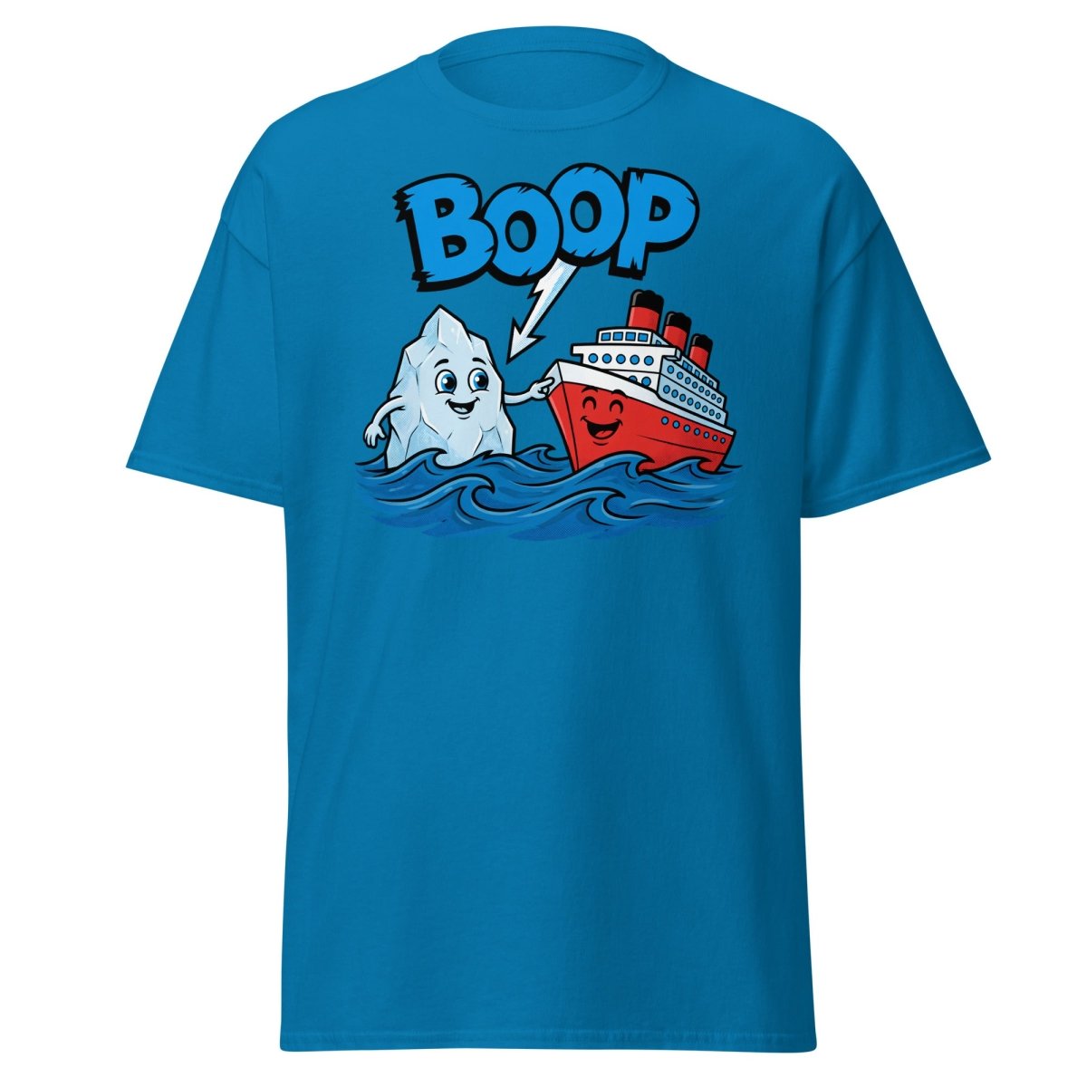 Boop the Ship Funny Iceberg T-Shirt | Titanic Humor - Sapphire - TeeRipple
