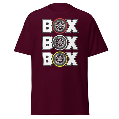 BOX Alloy Wheel Graphic T-Shirt – Car Enthusiast Tee - Maroon - TeeRipple