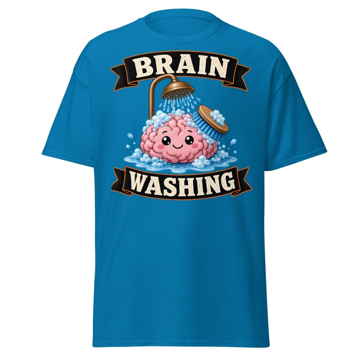 Brain Washing Funny Graphic Tee - Sapphire - TeeRipple
