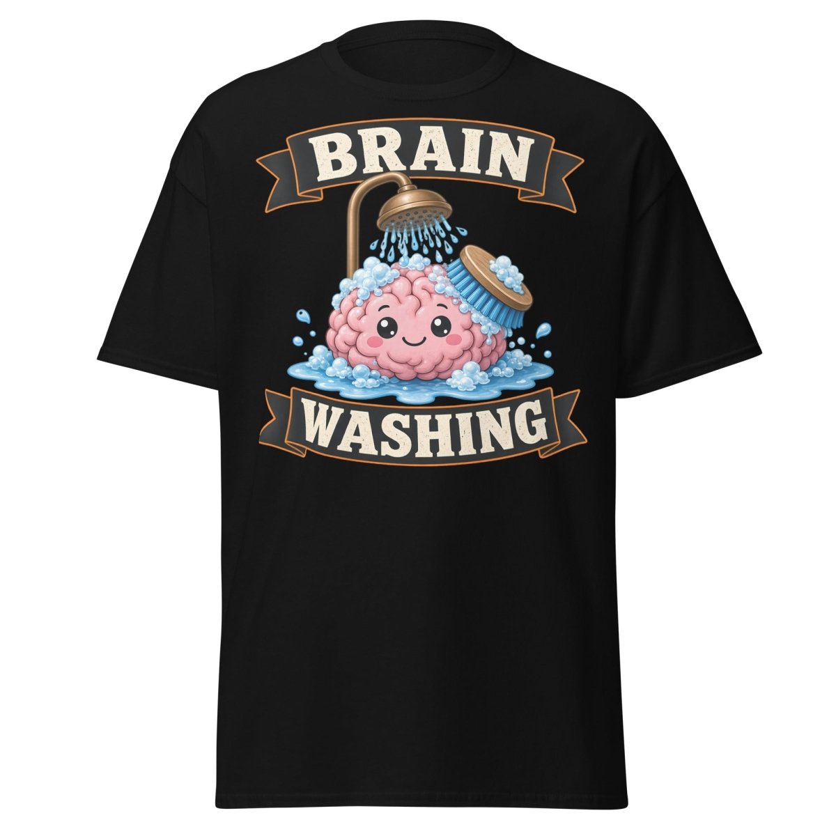 Brain Washing Funny Graphic Tee - Black - TeeRipple