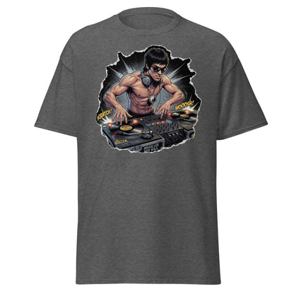 Bruce Lee DJ Mix Kill T-Shirt - Martial Arts DJ Tee - Dark Heather - TeeRipple