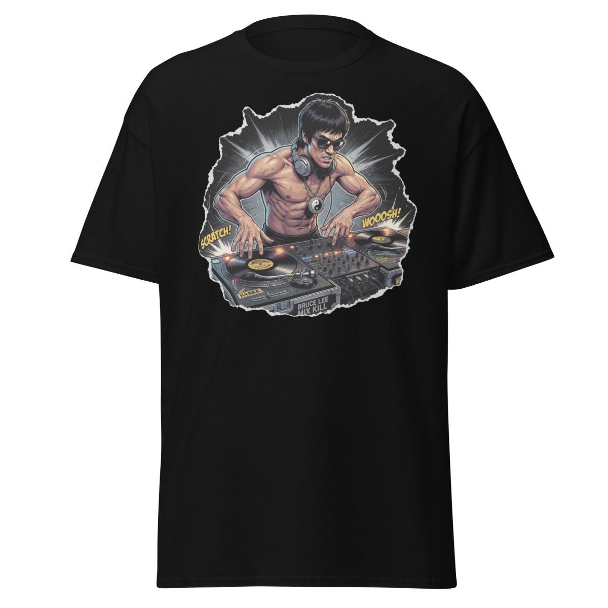 Bruce Lee DJ Mix Kill T-Shirt - Martial Arts DJ Tee - Black - TeeRipple