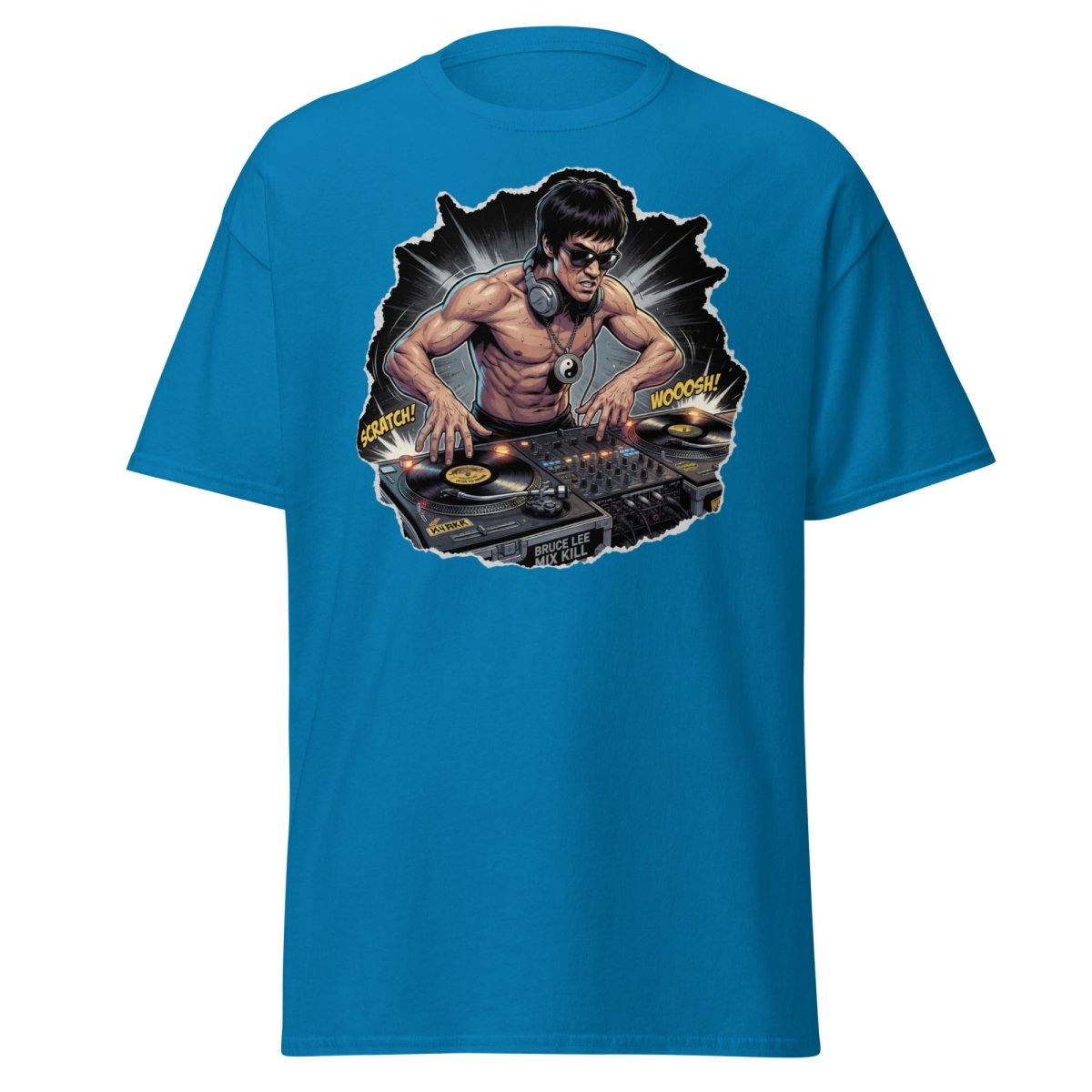 Bruce Lee DJ Mix Kill T-Shirt - Martial Arts DJ Tee - Sapphire - TeeRipple