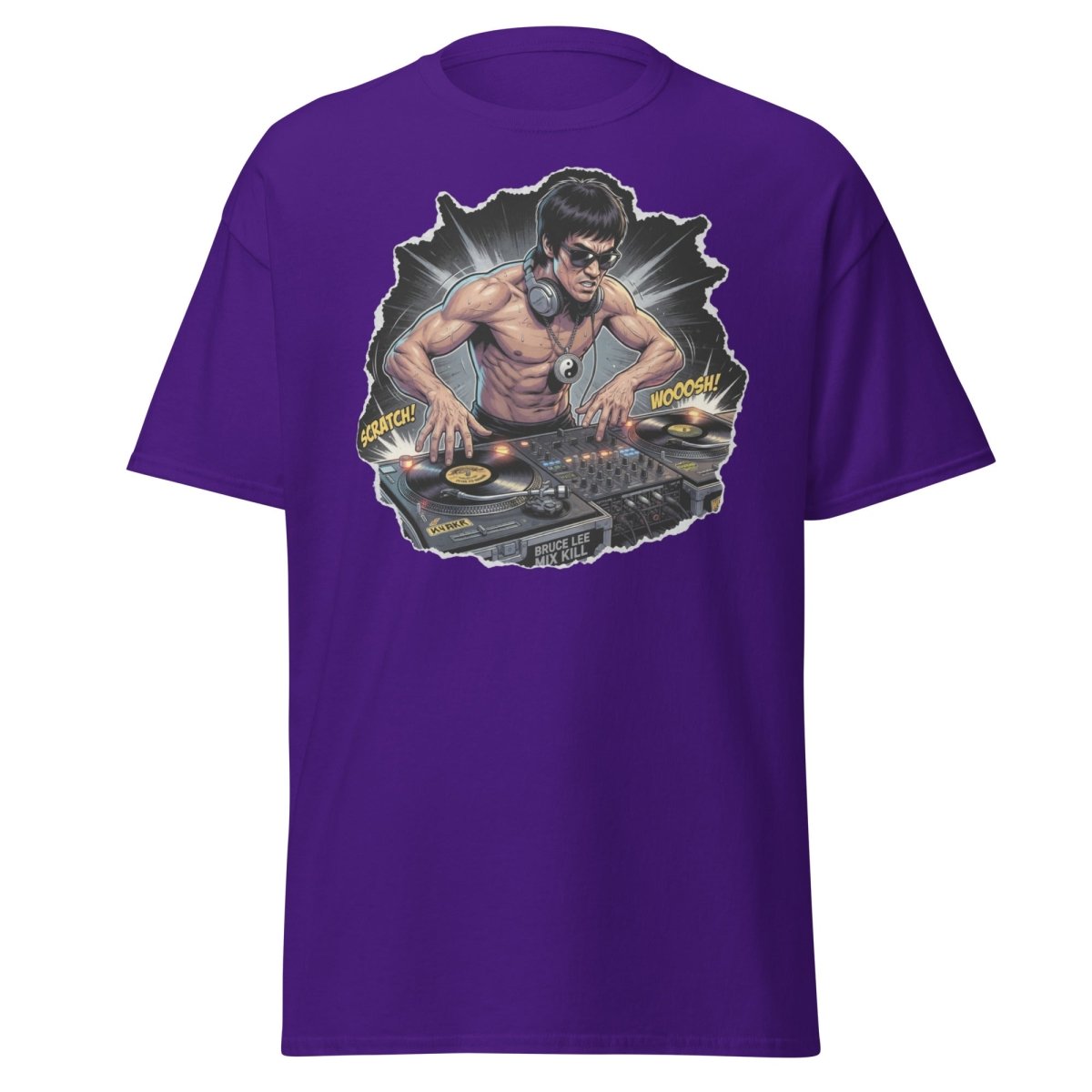 Bruce Lee DJ Mix Kill T-Shirt - Martial Arts DJ Tee - Purple - TeeRipple