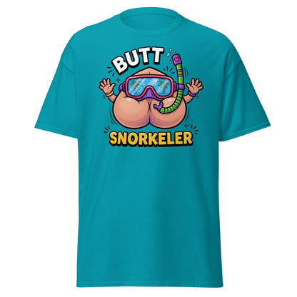 Butt Snorkeler Funny Snorkeling Pun T-Shirt - Tropical Blue - TeeRipple