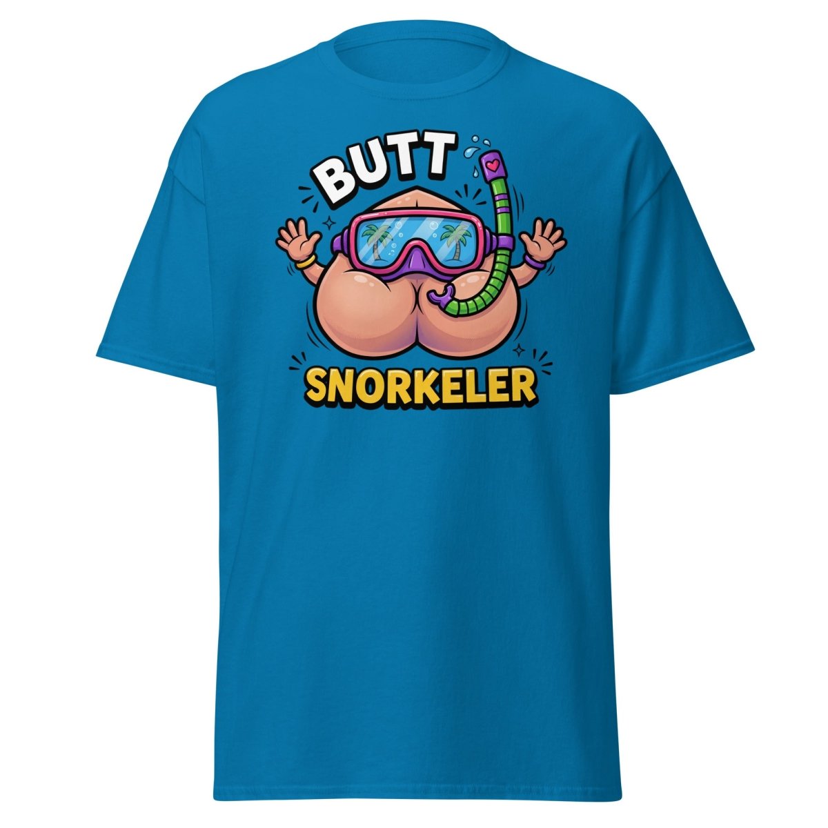 Butt Snorkeler Funny Snorkeling Pun T-Shirt - Sapphire - TeeRipple