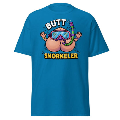 Butt Snorkeler Funny Snorkeling Pun T-Shirt - Sapphire - TeeRipple