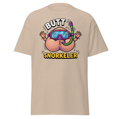 Butt Snorkeler Funny Snorkeling Pun T-Shirt - Sand - TeeRipple