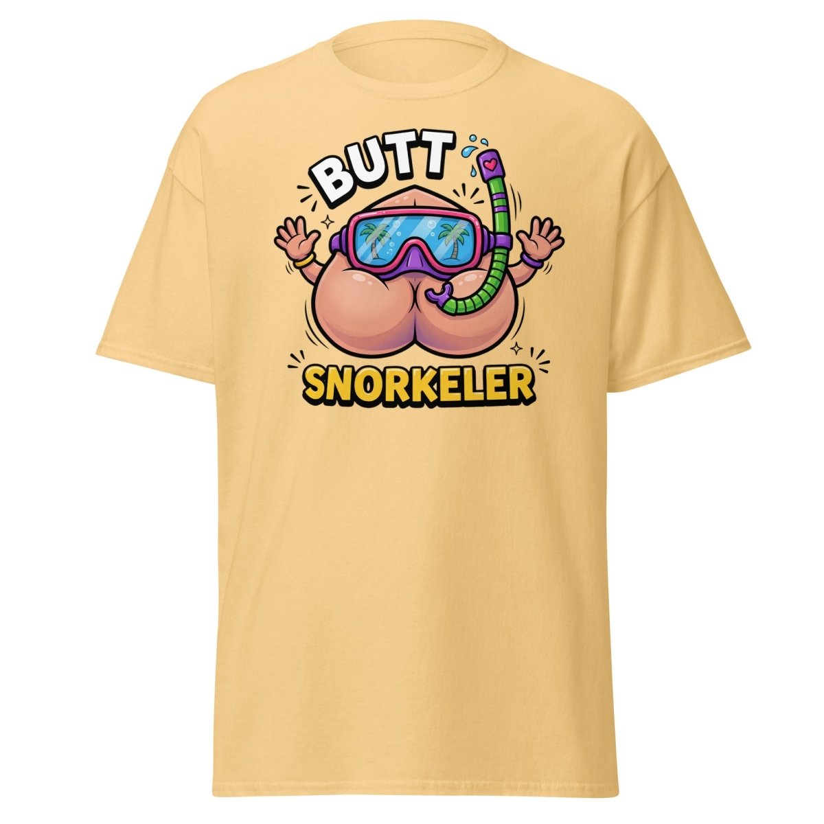 Butt Snorkeler Funny Snorkeling Pun T-Shirt - Yellow Haze - TeeRipple