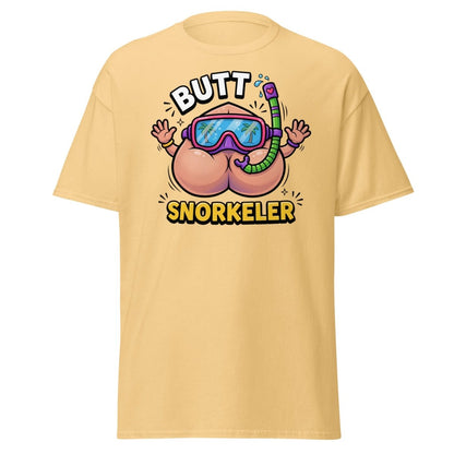 Butt Snorkeler Funny Snorkeling Pun T-Shirt - Yellow Haze - TeeRipple