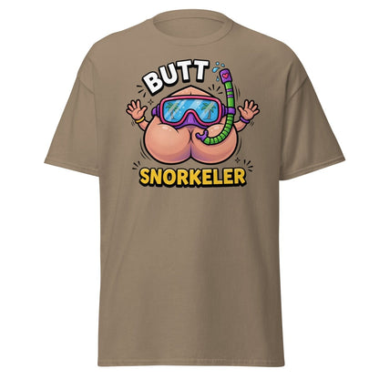 Butt Snorkeler Funny Snorkeling Pun T-Shirt - Brown Savana - TeeRipple