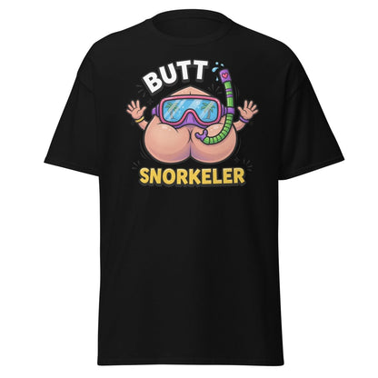 Butt Snorkeler Funny Snorkeling Pun T-Shirt - Black - TeeRipple