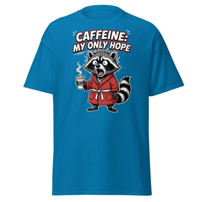 Caffeine My Only Hope Raccoon T-Shirt - Sapphire - TeeRipple