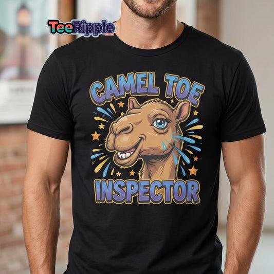 Camel Toe Inspector Funny T-Shirt Adult Humor Tee - Maroon - TeeRipple