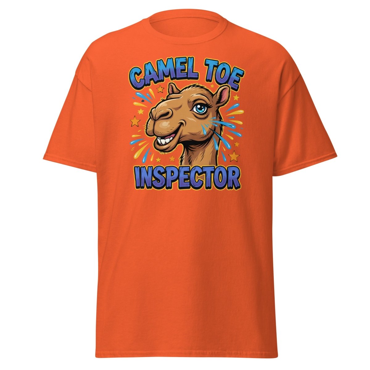 Camel Toe Inspector Funny T-Shirt Adult Humor Tee - Orange - TeeRipple