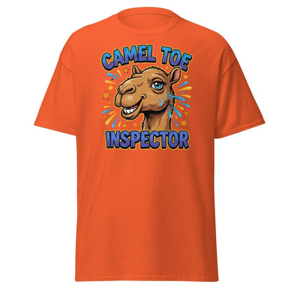 Camel Toe Inspector Funny T-Shirt Adult Humor Tee - Orange - TeeRipple