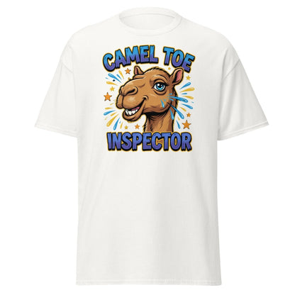 Camel Toe Inspector Funny T-Shirt Adult Humor Tee - White - TeeRipple